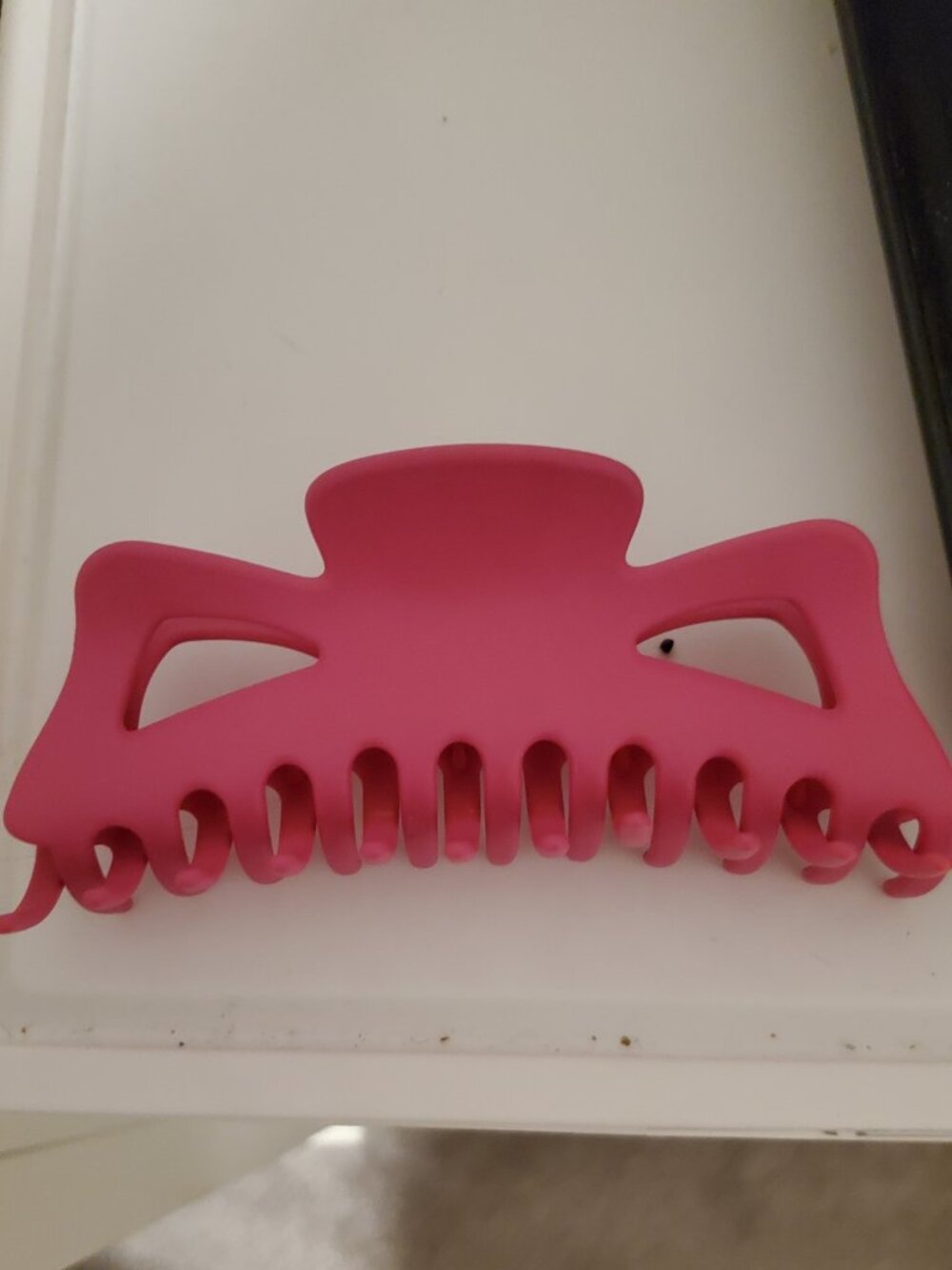 Large Matte Hot Pink Geometric Claw Clip | Cutout Hair Jaw Clamp
